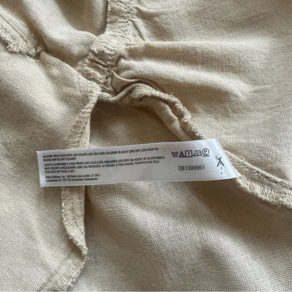 Free People Dress Womens S/P Beige Cross Of Sunlight Mini Boho Square Neck - Picture 5 of 11